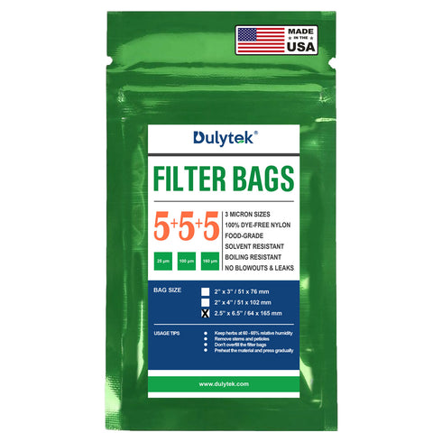 Dulytek® Premium Nylon Filter Bags, 2.5" x 6.5", Various Micron Mesh Sizes Available, and Free Packing Card - Zero Blowouts